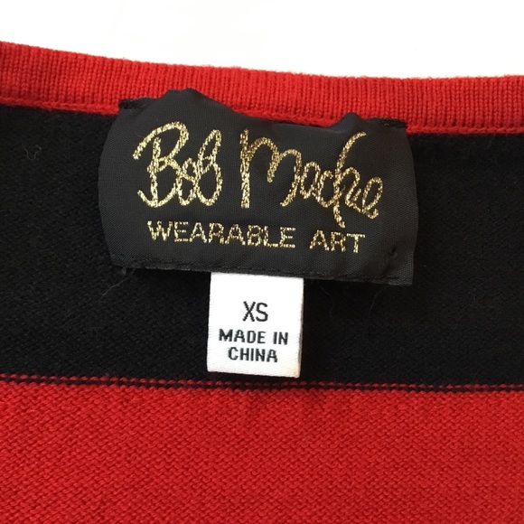 Bob Mackie Women Sweater Red Sequins Knit Size XS - Picture 2 of 8